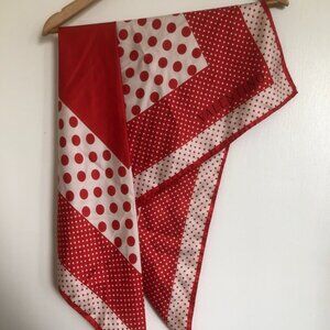 Valentino Red & White Polka Dot Silk Square Scarf